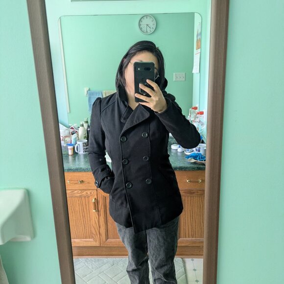 Black wool coat - Picture 3 of 3